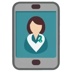 Smartphone showing a medical provider for a telehealth cannabis certification visit